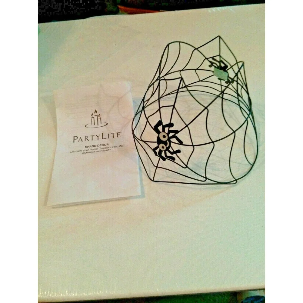 NIB PartyLite Spider Web Jar Candle Shade Halloween Decor P9458 Halloween Candle